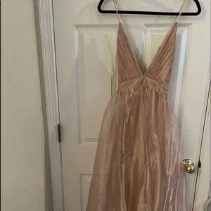 Long champagne color dress